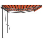 vidaXL Auvent automatique capteur de vent et LED 6x3 5 m Orange marron