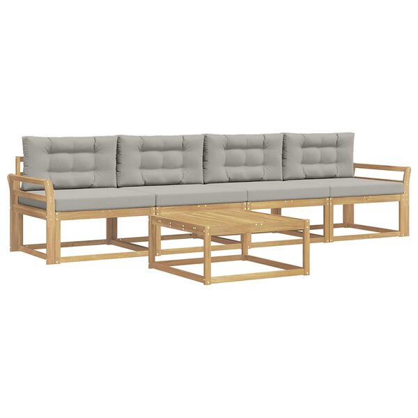 vidaXL Ensemble de canapés d'extérieur 4 pc Blanc et gris clair