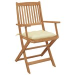 vidaXL Chaises pliables de jardin 6 Pièces avec coussins Bois d'acacia