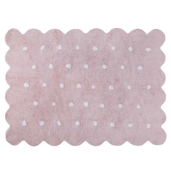 Tapis coton forme biscuit - rose - 120 x 160