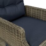 vidaXL Mobilier à dîner jardin 9 Pièces et coussins Résine tressée Marron