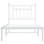 vidaXL Cadre de lit métal sans matelas avec tête de lit blanc 80x200cm