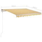 vidaXL Auvent automatique capteur de vent/LED 350x250cm Jaune et blanc