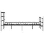 vidaXL Cadre de lit métal sans matelas avec pied de lit noir 160x200cm