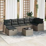 vidaXL Ensemble de canapé de jardin 8 Pièces Gris 287.5 x 122.5 x 85 cm