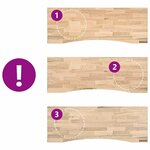 vidaXL Dessus de bureau non traité bois massif de chêne rectangulaire