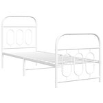 vidaXL Cadre de lit métal sans matelas avec pied de lit blanc 75x190cm
