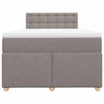 vidaXL Sommier à lattes de lit avec matelas taupe 120x190 cm tissu