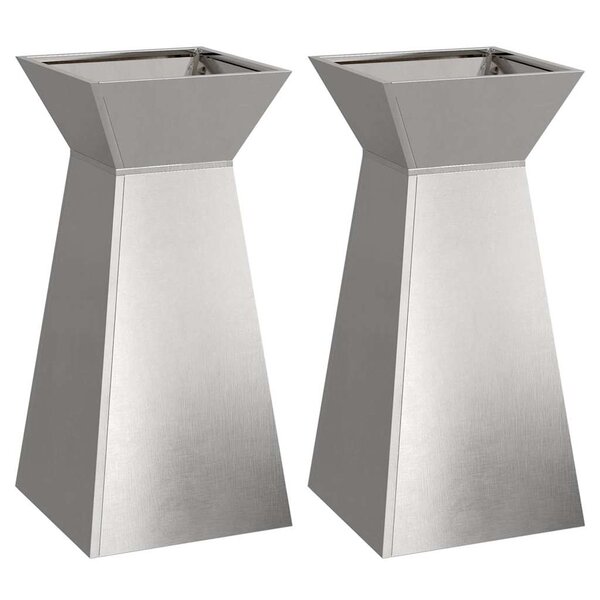vidaXL Jardinière à pilier 2 Pièces Argent 35 x 35 x 73 cm Acier