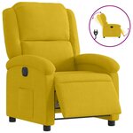 vidaXL Fauteuil inclinable électrique jaune velours