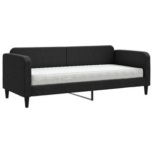vidaXL Lit de jour avec matelas noir 80x200 cm tissu