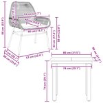 vidaXL Ensemble à manger jardin coussins 3Pièces marron poly rotin verre