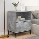 vidaXL Tables de chevet avec tiroir 2 Pièces Gris béton 49 x 36 x 61 cm