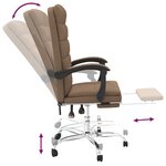 vidaXL Fauteuil inclinable de bureau Marron Tissu