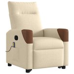vidaXL Fauteuil inclinable de massage Crème Tissu