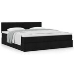 VidaXL Cadre de lit ottoman avec matelas noir 160x200 cm tissu