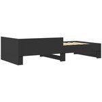 vidaXL Cadre de lit noir 75x190 cm bois d'ingénierie