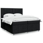 vidaXL Sommier à lattes de lit avec matelas Noir 200x200 cm Tissu