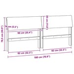 vidaXL Tête de lit capitonnée Taupe 180 cm Pin massif