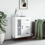 vidaXL Buffet Blanc brillant 69 5x34x90 cm Bois d'ingénierie