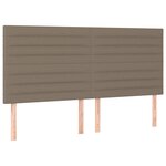 vidaXL Sommier à lattes de lit et matelas et LED Taupe 180x200cm Tissu