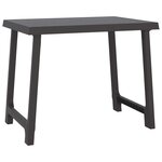 vidaXL Table de camping anthracite 79x56x64 cm PP aspect de bois