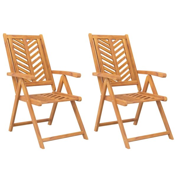 vidaXL Chaises de jardin inclinables lot de 2 bois massif d'acacia