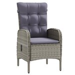 vidaXL Ensemble à manger de jardin et coussins 5Pièces Gris/noir