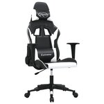 vidaXL Chaise de jeu Noir et blanc Similicuir