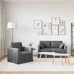 vidaXL Canapé 2 Pièces Gris foncé 138 x 78 x 80 cm Velours