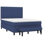 vidaXL Sommier à lattes de lit avec matelas Bleu 140x200 cm Tissu