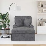 vidaXL Chaise lounge avec jupe Gris foncé 157 x 91 x 91 cm ARES