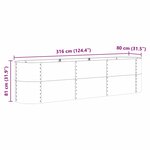 vidaXL Jardinière surélevée Marron 320 x 80 x 81 cm Acier