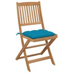 vidaXL Chaises pliables d'extérieur et coussins lot de 8 Bois d'acacia