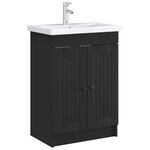 vidaXL Armoire sous évier de salle de bain Noir 78 5 x 37 5 x 81 cm