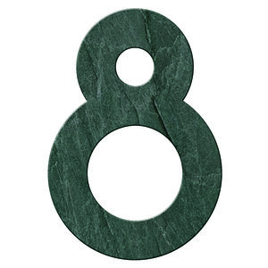 Numéro 8 - Numéro adhésif pour boîtes aux lettres- Pierre véritable 50 mm  Malachite