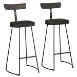 vidaXL Tabourets de bar lot de 2 noir 49x43x103cm bois manguier massif