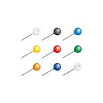 Boîte De 50 Épingles Sphériques - Hauteur De Pointe 15mm - 6mm De Diamètre - Couleurs Assorties - Exacompta