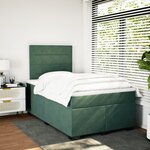 vidaXL Sommier à lattes de lit avec matelas vert foncé 120x190 cm