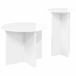vidaXL Ensemble de tables d'appoint avec stockage 2 Pièces Blanc brillant