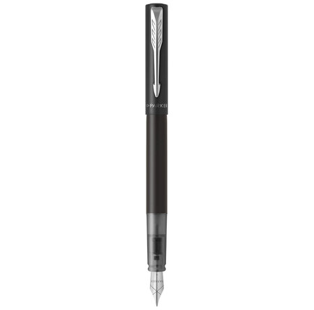 Parker vector xl stylo plume  laque noire métallisée sur laiton  plume fine  encre bleue  coffret cadeau