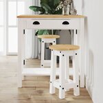 vidaXL Ensemble de bar 3 Pièces blanc bois de pin massif
