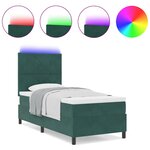 vidaXL Lit à ressorts avec matelas Vert foncé 90 x 200 cm Velours
