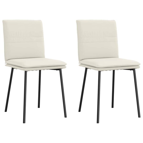 vidaXL Chaises à manger lot de 2 Crème Velours