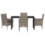 vidaXL Ensemble de salle à manger pour jardin 5 Pièces Gris Poly rotin