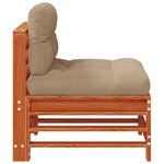 vidaXL Sofa de jardin milieu Pin massif Brun Ciré