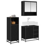 vidaXL Ensemble de mobilier de salle de bain 3 Pièces Chêne noir