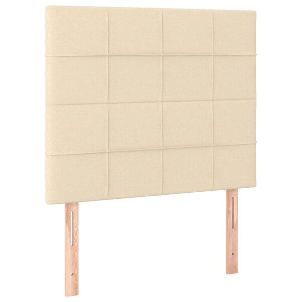 vidaXL Têtes de lit 2 Pièces Crème 80x5x78/88 cm Tissu