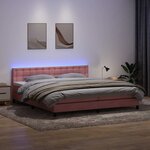 vidaXL Sommier à lattes de lit avec matelas rose 180x220 cm velours