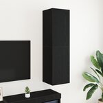 vidaXL Meuble TV en Chêne Noir  dimensions 30 5 x 30 x 110 cm  fabriqué en bois d'ingénierie